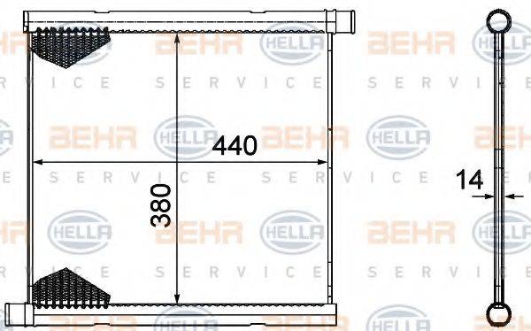 BEHR HELLA SERVICE 8MK376754601 Радіатор, охолодження двигуна