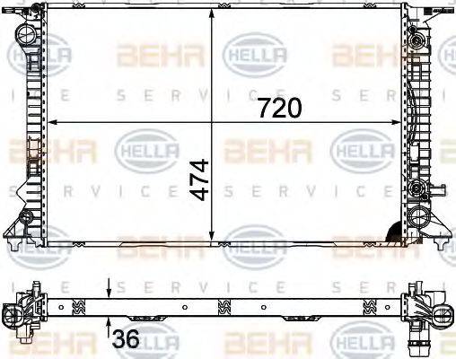 BEHR HELLA SERVICE 8MK376754751 Радіатор, охолодження двигуна