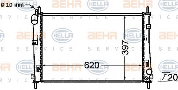 BEHR HELLA SERVICE 8MK376754781 Радіатор, охолодження двигуна