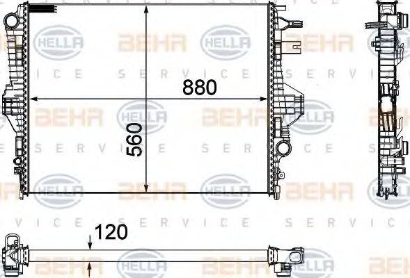 BEHR HELLA SERVICE 8MK376756351 Радіатор, охолодження двигуна