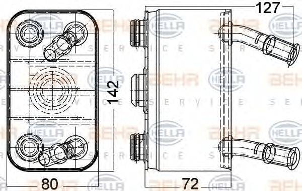 BEHR HELLA SERVICE 8MO376756781 масляний радіатор, моторне масло