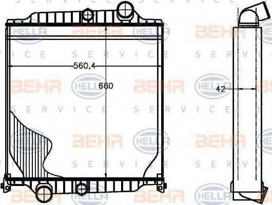 BEHR HELLA SERVICE 8MK376758091 Радіатор, охолодження двигуна