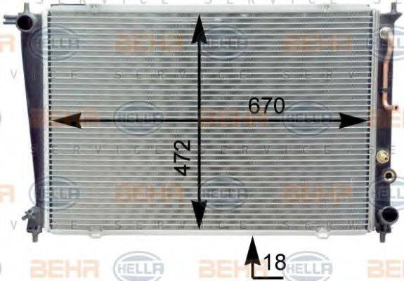 BEHR HELLA SERVICE 8MK376763101 Радіатор, охолодження двигуна