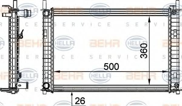 BEHR HELLA SERVICE 8MK376764321 Радіатор, охолодження двигуна