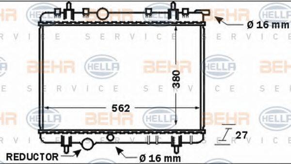 BEHR HELLA SERVICE 8MK376767081 Радіатор, охолодження двигуна