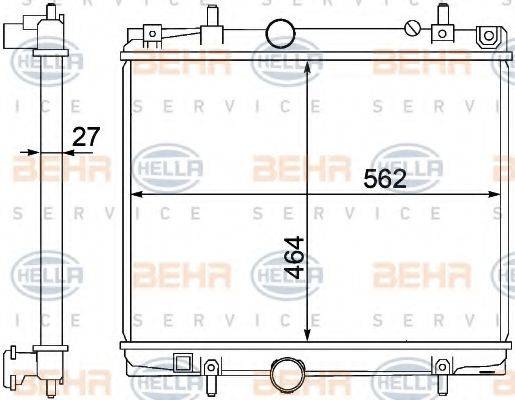 BEHR HELLA SERVICE 8MK376767141 Радіатор, охолодження двигуна