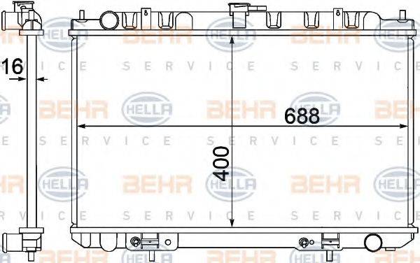 BEHR HELLA SERVICE 8MK376770601 Радіатор, охолодження двигуна