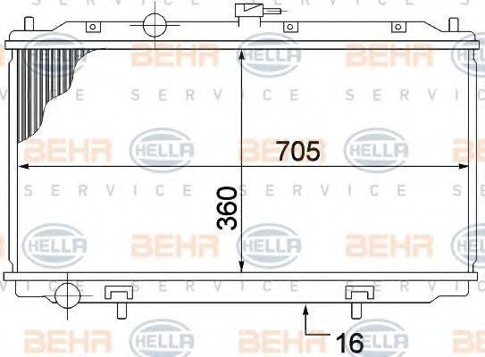 BEHR HELLA SERVICE 8MK376770651 Радіатор, охолодження двигуна