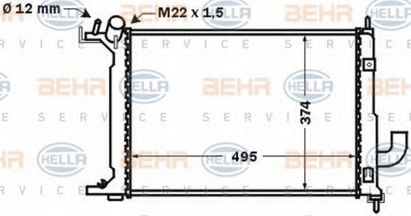 BEHR HELLA SERVICE 8MK376771111 Радіатор, охолодження двигуна