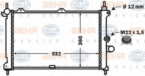 BEHR HELLA SERVICE 8MK376771171 Радіатор, охолодження двигуна