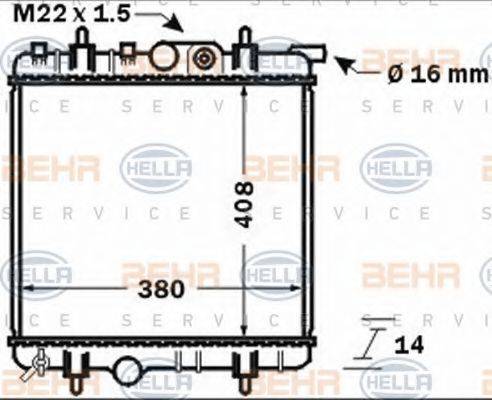 BEHR HELLA SERVICE 8MK376771481 Радіатор, охолодження двигуна