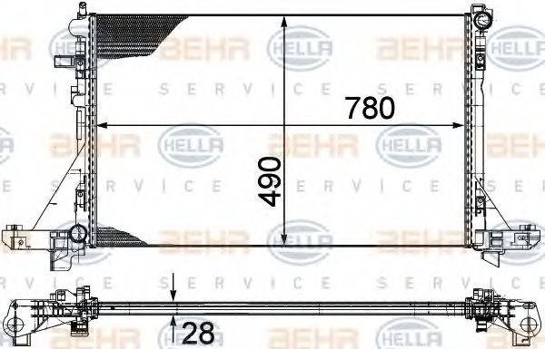 BEHR HELLA SERVICE 8MK376787421 Радіатор, охолодження двигуна