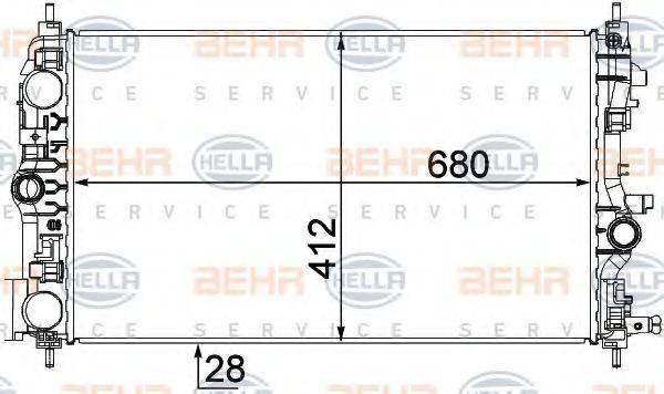 BEHR HELLA SERVICE 8MK376787541 Радіатор, охолодження двигуна