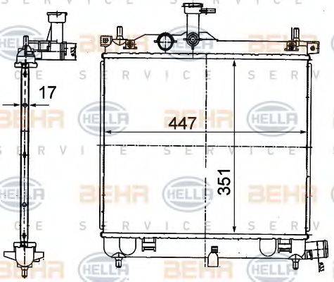 BEHR HELLA SERVICE 8MK376790001 Радіатор, охолодження двигуна