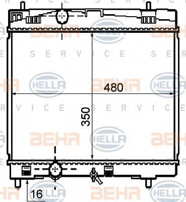 BEHR HELLA SERVICE 8MK376790061 Радіатор, охолодження двигуна