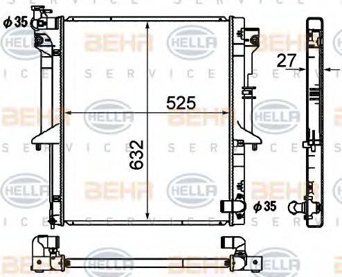 BEHR HELLA SERVICE 8MK376790331 Радіатор, охолодження двигуна