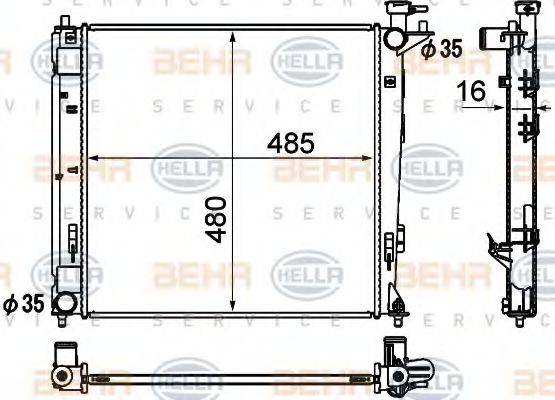 BEHR HELLA SERVICE 8MK376790461 Радіатор, охолодження двигуна