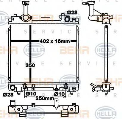 BEHR HELLA SERVICE 8MK376792431 Радіатор, охолодження двигуна