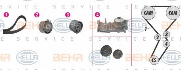 BEHR HELLA SERVICE 8MP376801831 Водяний насос + комплект зубчастого ременя