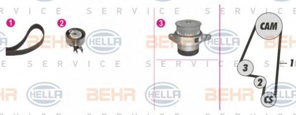 BEHR HELLA SERVICE 8MP376801891 Водяний насос + комплект зубчастого ременя