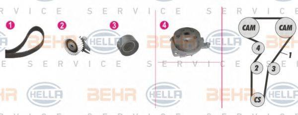 BEHR HELLA SERVICE 8MP376802891 Водяний насос + комплект зубчастого ременя