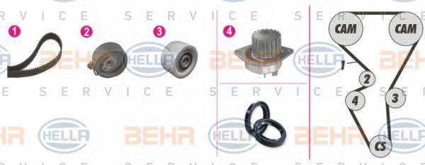 BEHR HELLA SERVICE 8MP376804851 Водяний насос + комплект зубчастого ременя