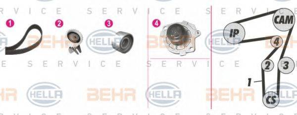 BEHR HELLA SERVICE 8MP376806881 Водяний насос + комплект зубчастого ременя