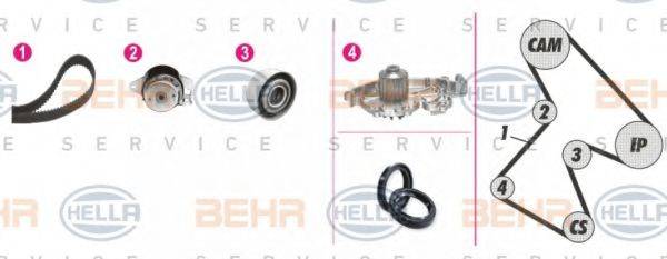 BEHR HELLA SERVICE 8MP376806891 Водяний насос + комплект зубчастого ременя