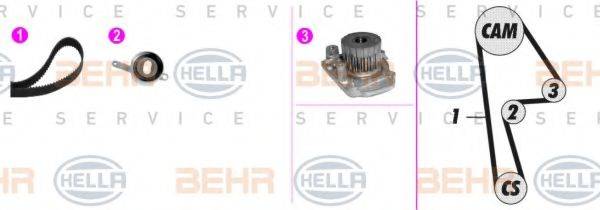 BEHR HELLA SERVICE 8MP376808881 Водяний насос + комплект зубчастого ременя