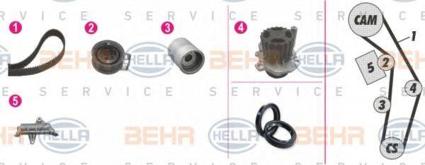 BEHR HELLA SERVICE 8MP376809861 Водяний насос + комплект зубчастого ременя