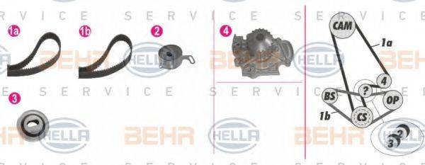 BEHR HELLA SERVICE 8MP376810821 Водяний насос + комплект зубчастого ременя