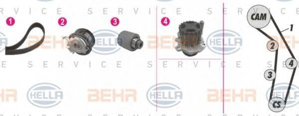 BEHR HELLA SERVICE 8MP376810841 Водяний насос + комплект зубчастого ременя