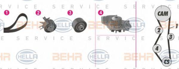 BEHR HELLA SERVICE 8MP376811881 Водяний насос + комплект зубчастого ременя