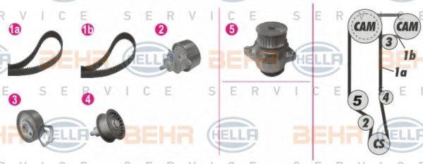 BEHR HELLA SERVICE 8MP376814851 Водяний насос + комплект зубчастого ременя