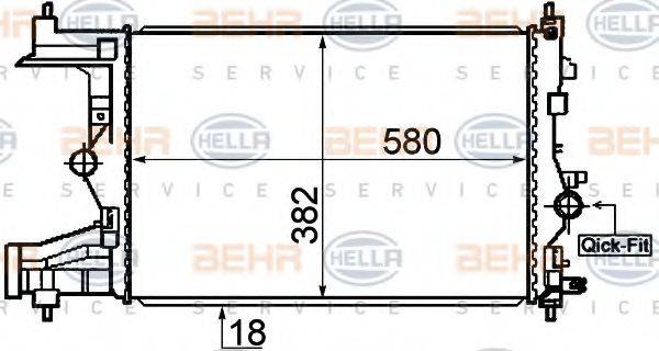 BEHR HELLA SERVICE 8MK376910341 Радіатор, охолодження двигуна