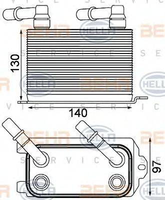 BEHR HELLA SERVICE 8MO376924211 Олійний радіатор, автоматична коробка передач