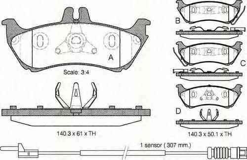 TRISCAN 811023029 Комплект гальмівних колодок, дискове гальмо