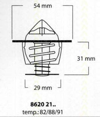 TRISCAN 86202191 Термостат, охолоджуюча рідина