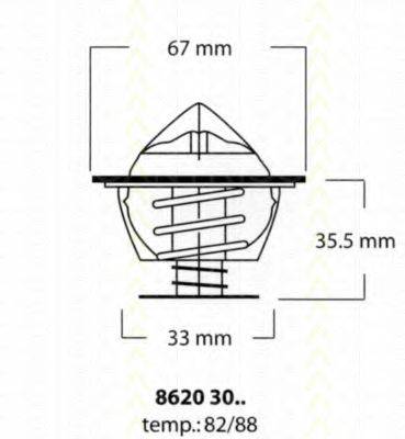 TRISCAN 86203088 Термостат, охолоджуюча рідина