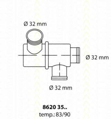 TRISCAN 86203590 Термостат, охолоджуюча рідина