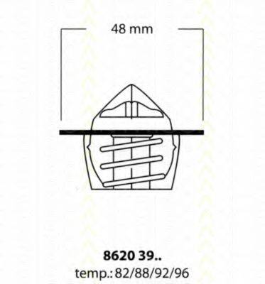 TRISCAN 86203982 Термостат, охолоджуюча рідина