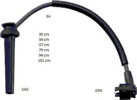 BERU ZEF1637 Комплект дротів запалювання