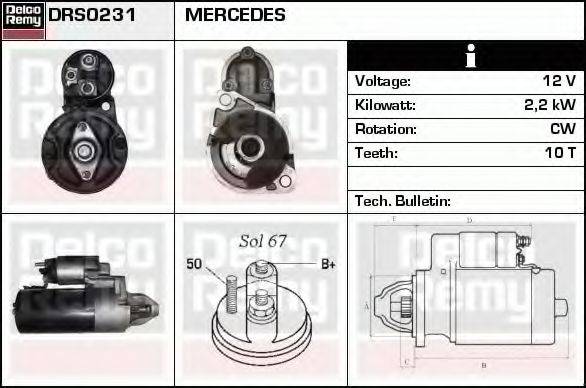 DELCO REMY DRS0231 Стартер