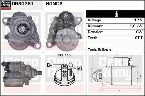 DELCO REMY DRS0281 Стартер