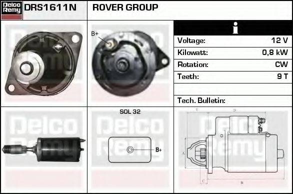 DELCO REMY DRS1611N Стартер