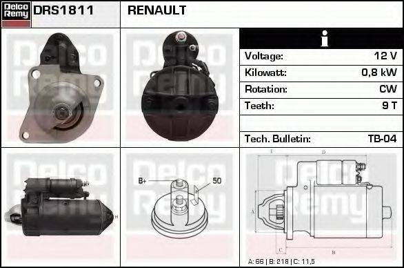 DELCO REMY DRS1811 Стартер