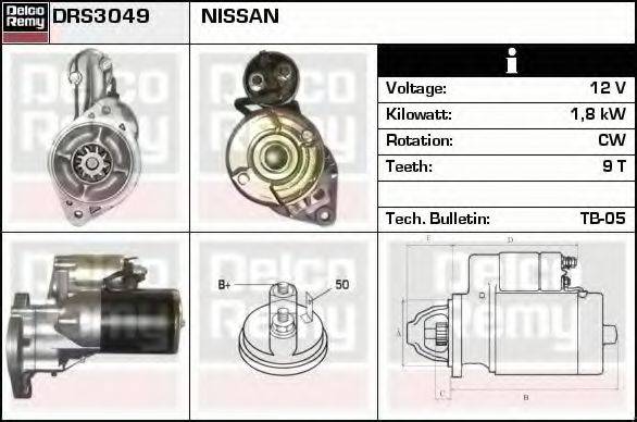 DELCO REMY DRS3049 Стартер