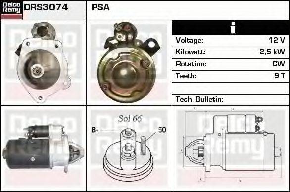 DELCO REMY DRS3074 Стартер