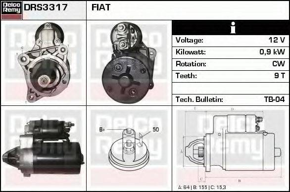 DELCO REMY DRS3317 Стартер