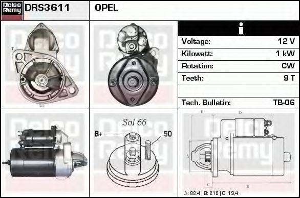 DELCO REMY DRS3611 Стартер